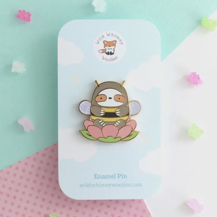 Bumblebee Sloth Enamel Pin