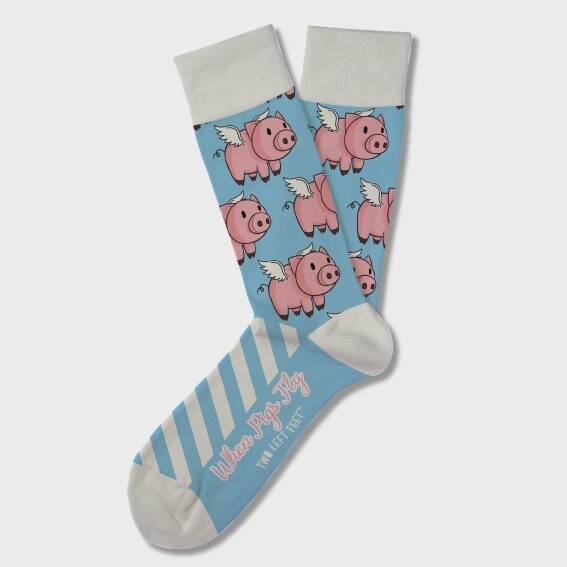 When Pigs Fly Adult Socks, Size: Big