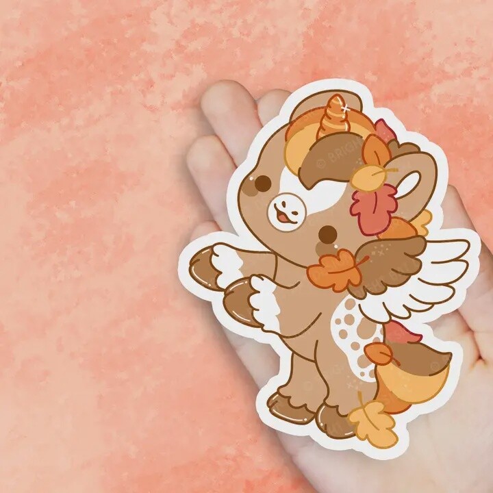 Fall Unicorn Vinyl Sticker