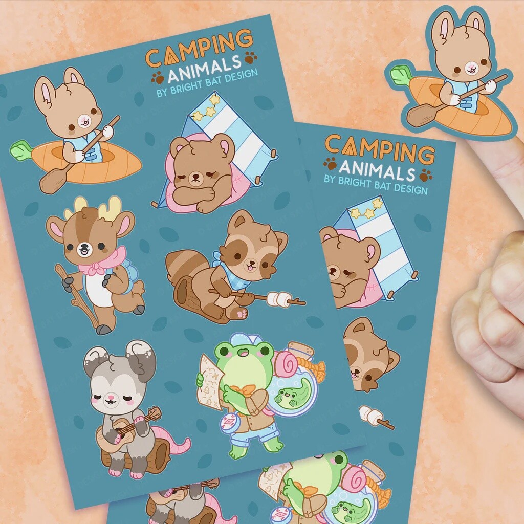 Camping Animals Sticker Sheets