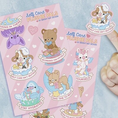 Self Care Plushie Pals Sticker Sheets