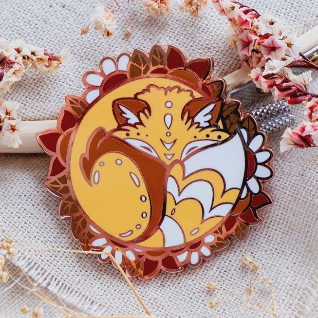 Autumn Red Fox Hard Enamel Pin