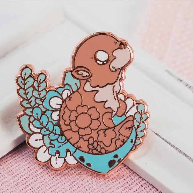 Neotropical Otter Enamel Pin On Trading Card