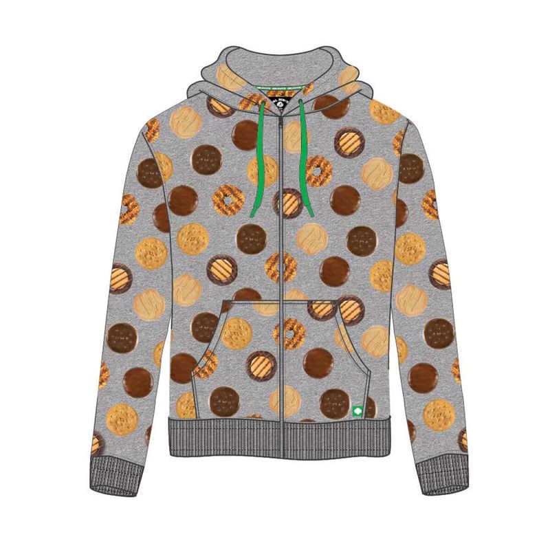 Adult Photo Cookie Zip-Up Heather Gray