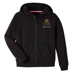 Girl&#39;s Rhinestone Cookie Zip Up Hoodie
