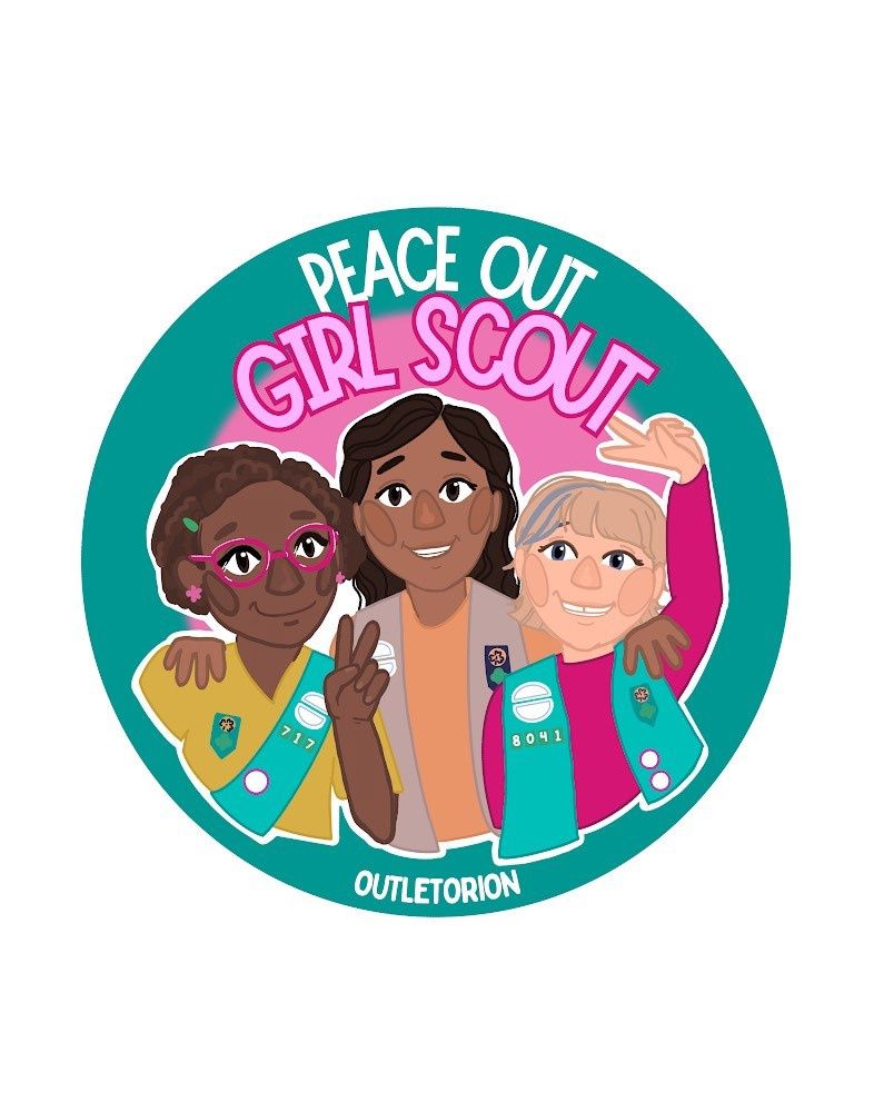 Peace Out Girl Scout Sticker