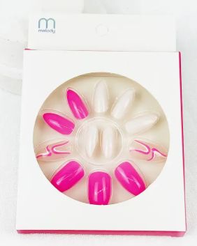 Pink and White Press On Nail Set