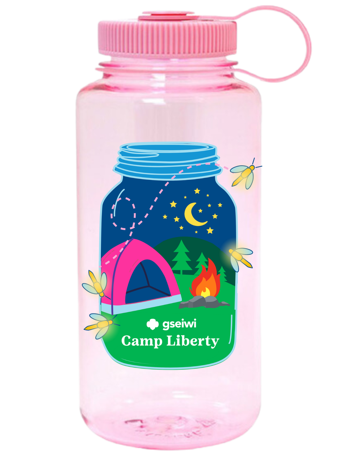Camp Liberty Nalgene Sustain Wide Mouth Bottle 32 oz, Color: Cosmo Pink