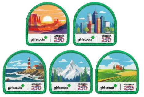 Girl Scouts America 250 Sew-On Patch Set of 5