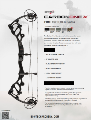 Bowtech Carbon OneX Compound Bow
