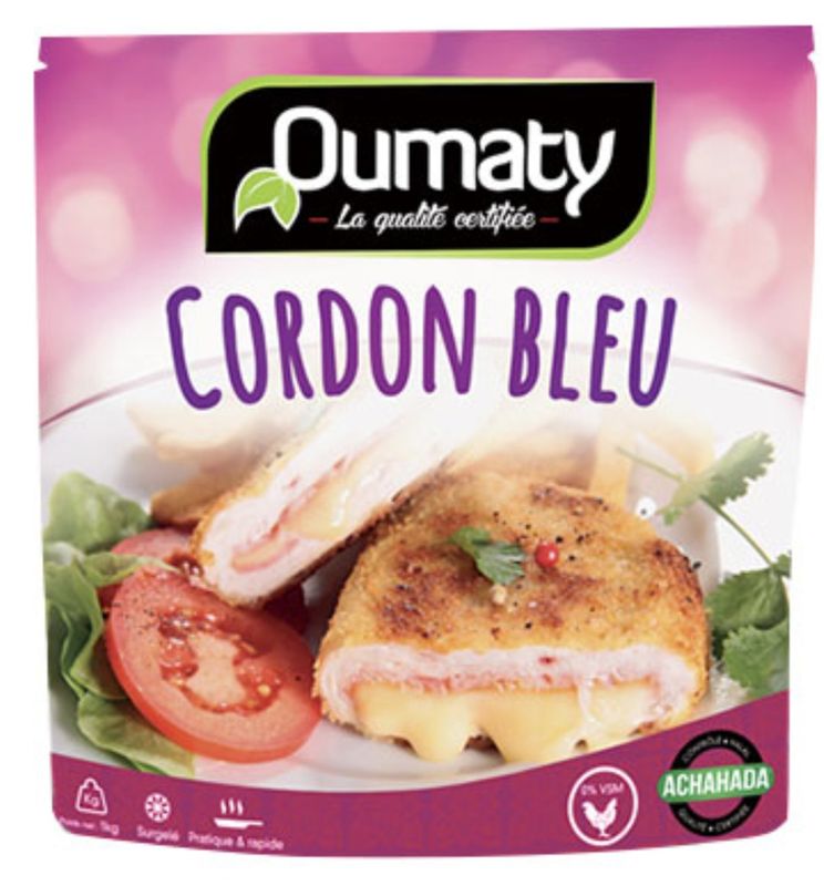 Cordon Bleu  au Poulet Halal certifié Achahada - "Le Délicieux" Sachet 800 kg (surgelé) - Oumaty