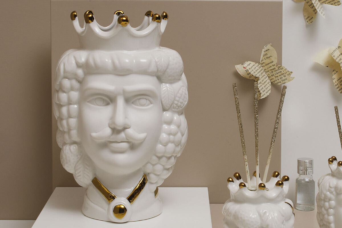 Claraluna - Vaso testa di moro oro 21193