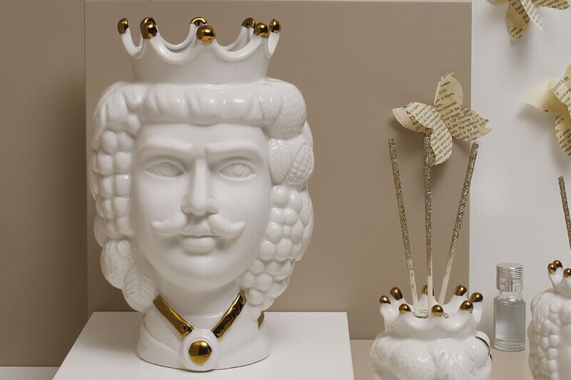 Claraluna - Vaso testa di moro oro 21193