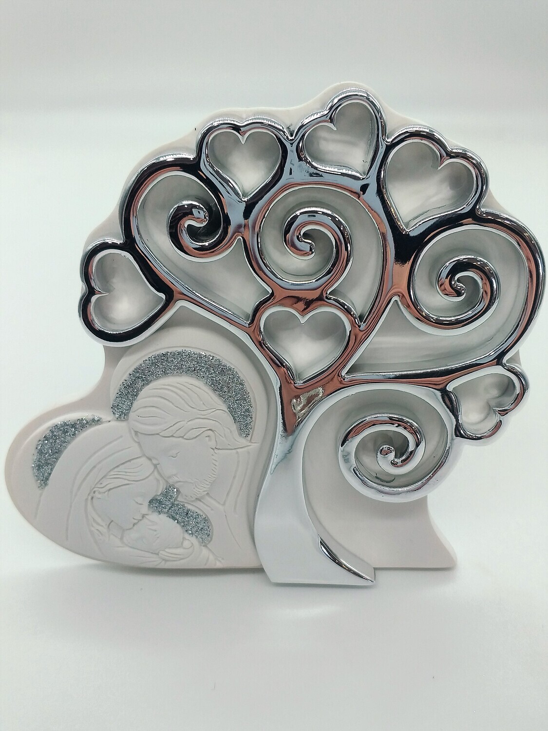 Bongelli Preziosi Cuore Sacra Famiglia con Albero della Vita ME2288, Colore: Argento