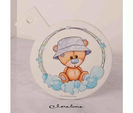 Claraluna - Sottopentola tondo con orsetto azzurro