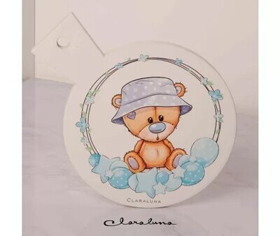 Claraluna - Sottopentola tondo con orsetto azzurro