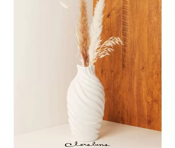 Vaso alto bianco con onde 23055 Claraluna