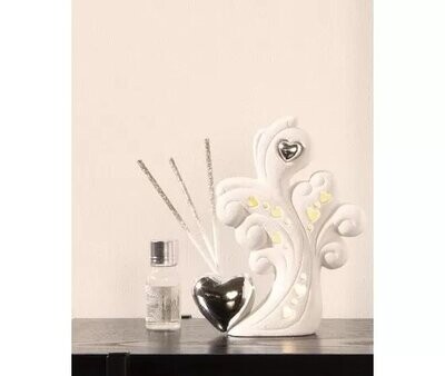 Claraluna - Profumatore led albero cuore argento