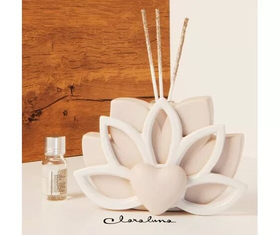 Profumatore fiore grande bicolore cuore tortora 23156 Claraluna