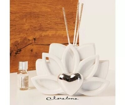 Profumatore fiore grande con applicazione cuore argento 23155 Claraluna