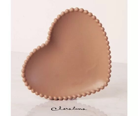 Claraluna - Piattino medio forma cuore tortora 23088
