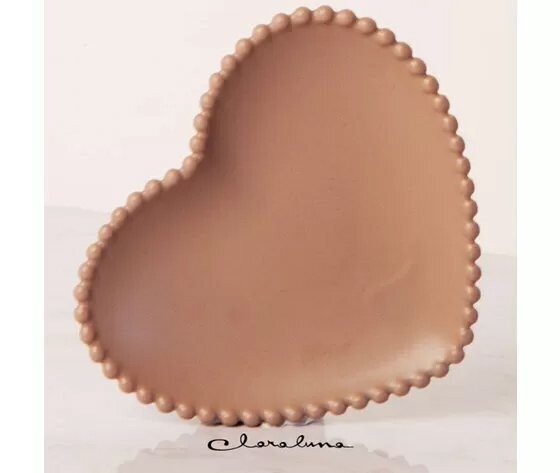 Claraluna - Piattino grande forma cuore tortora 23089