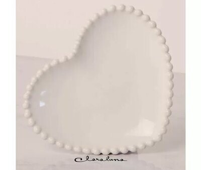 Claraluna - Piattino grande forma cuore bianco 23083