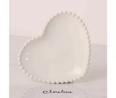 Claraluna - Piattino medio forma cuore bianco 23082