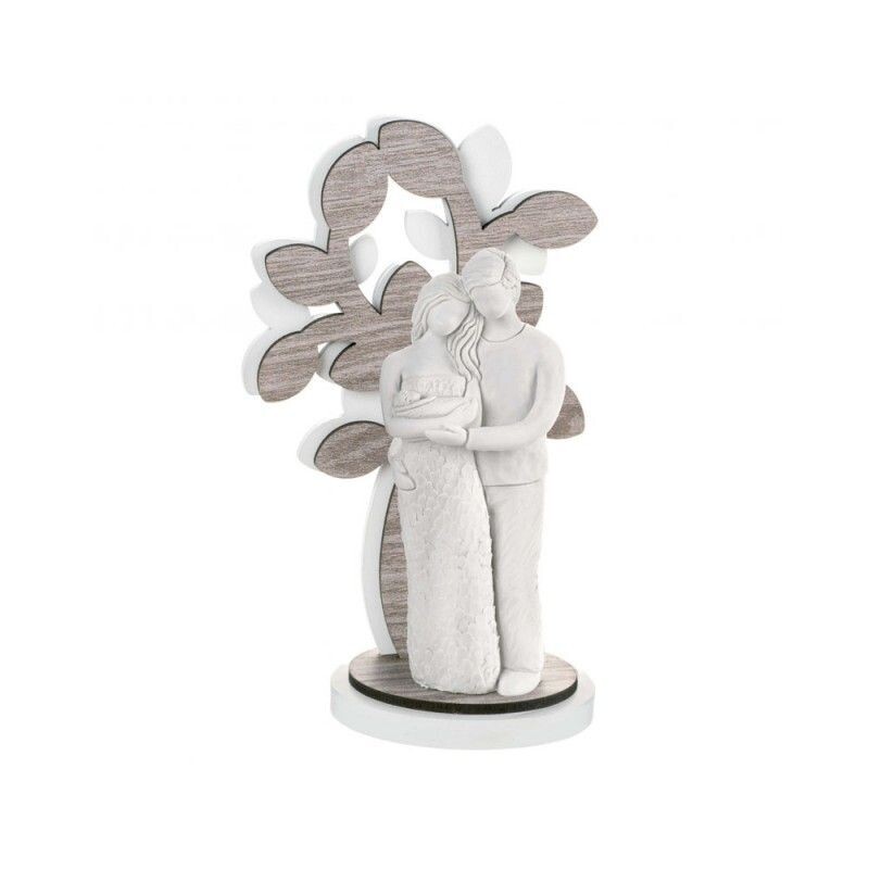 Bongelli Preziosi - Scultura Famiglia Con Neonato e Albero Della Vita, Misure: Piccola
