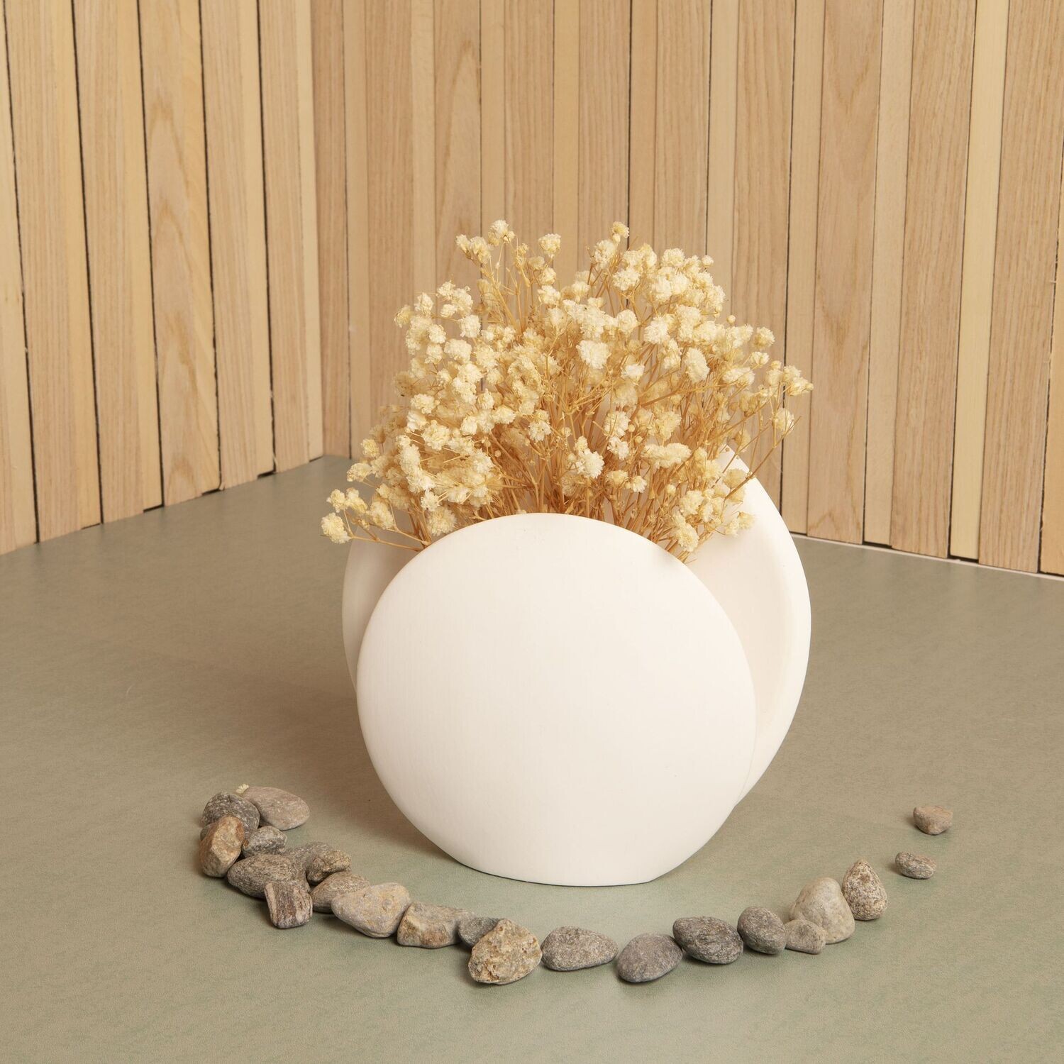 Claraluna - Vaso tondo grande con fiori 24006