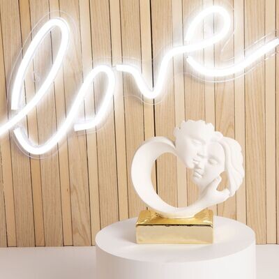 Claraluna - Statua Coppia Innamorati con Base Oro