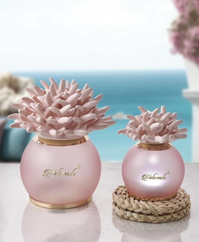 Melaverde - Lampada Sfera Anemone Rosa Cipria