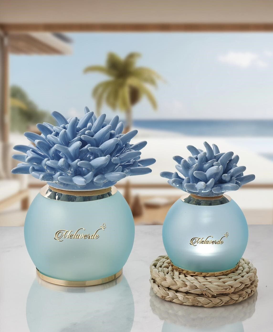 Melaverde - Lampada Sfera Anemone Azzurra