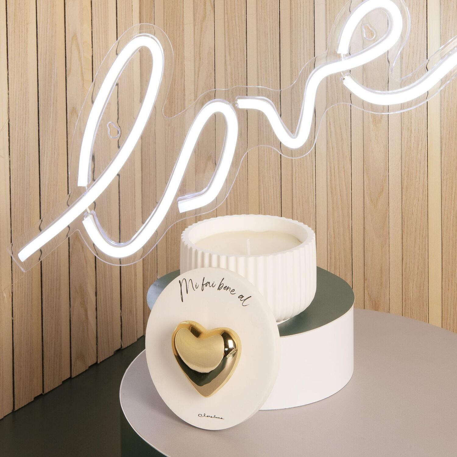 Claraluna - Scatola Grande con Cuore Oro + Candela 24116CAND