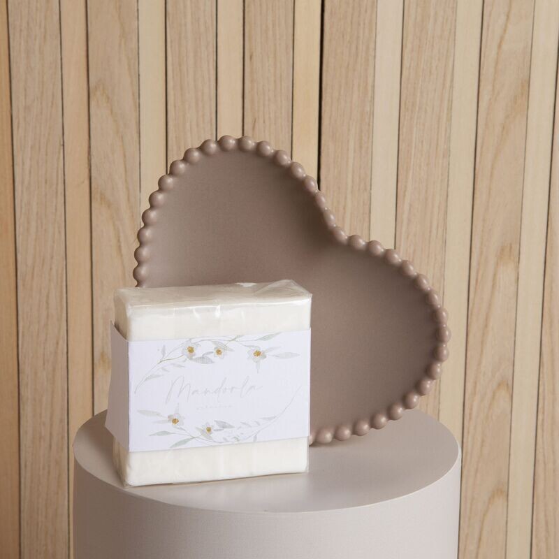 Claraluna - Piattino Tortora Cuore + Sapone Mandorla 24273