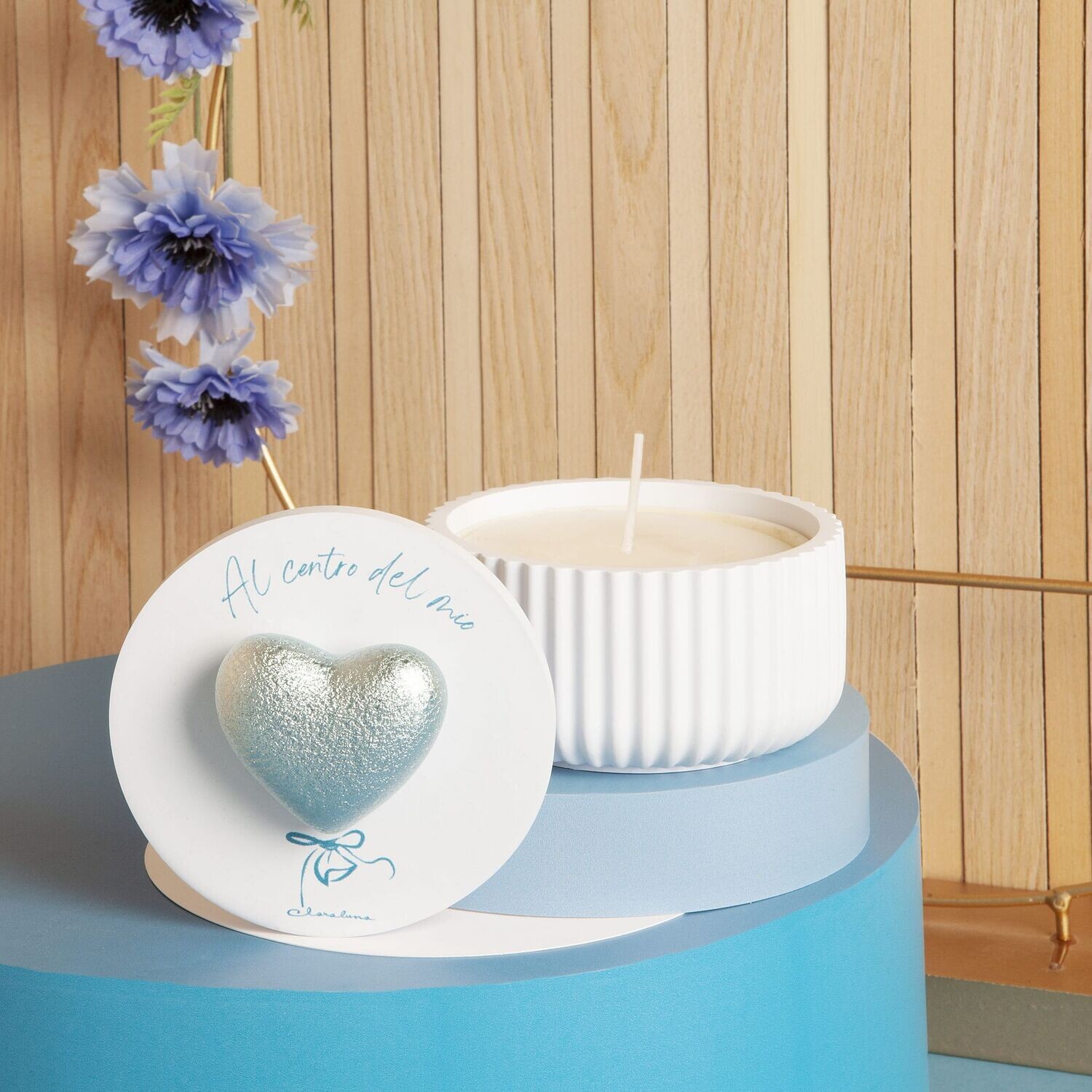 Claraluna - Scatola + Candela Azzurra Grande 24354CAND
