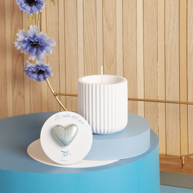 Claraluna - Scatola + Candela Azzurra Piccola 24353CAND