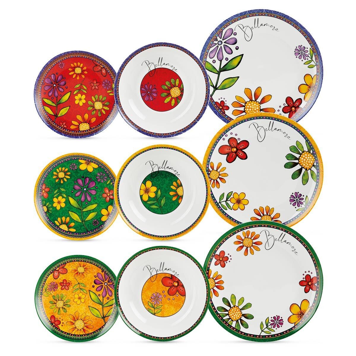 Egan - Set 18 piatti Bellamore (6 Fondi 6 Piani 6 Dessert)