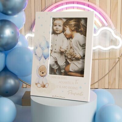 Claraluna - Portafoto con orsetto azzurro 24935