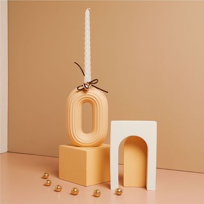 Claraluna - Candelabro beige con candela 25002
