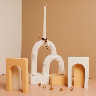 Claraluna - Candelabro bianco doppio con candela 25003