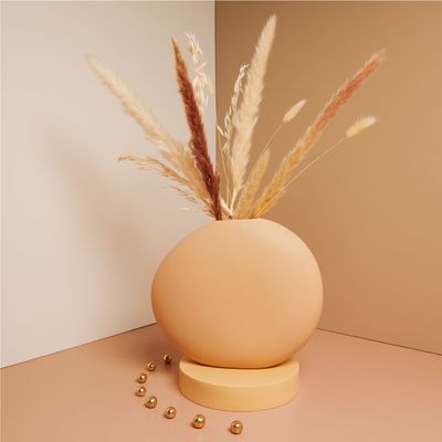 Claraluna - Vaso beige con fiori 25016