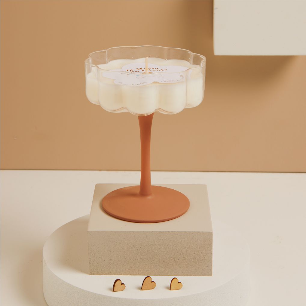 Claraluna - Candela in bicchiere beige 25019
