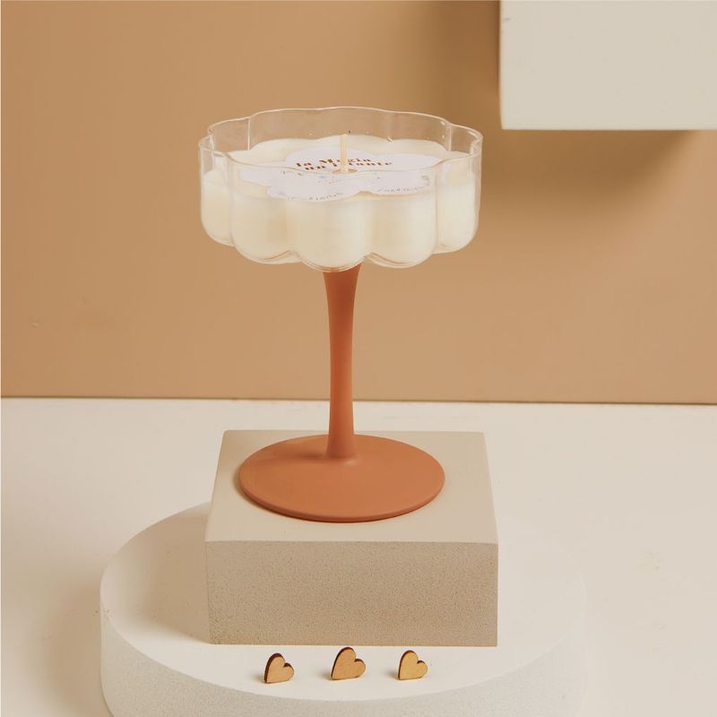 Claraluna - Candela in bicchiere beige 25019