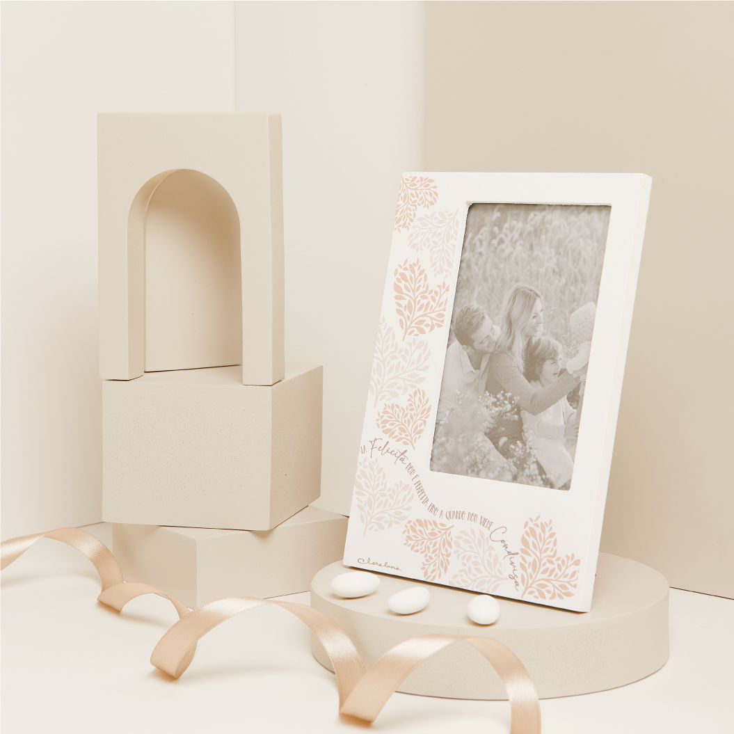 Claraluna - Portafoto decorato cuori rosa 25025R