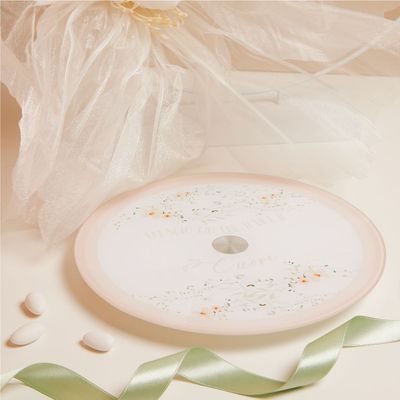 Claraluna - Vassoio girevole decoro floreale rosa 25032R