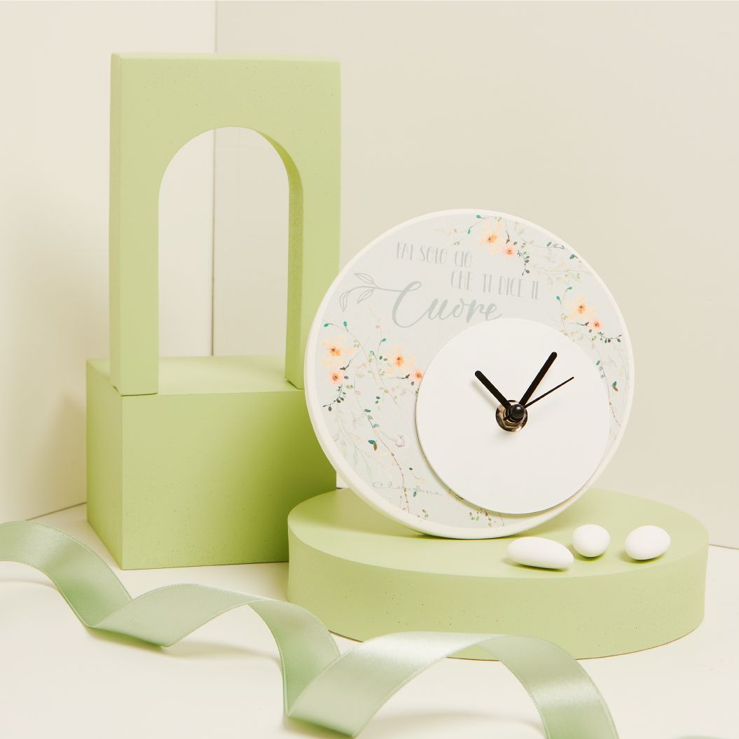 Claraluna - Orologio decoro floreale verde 25034V