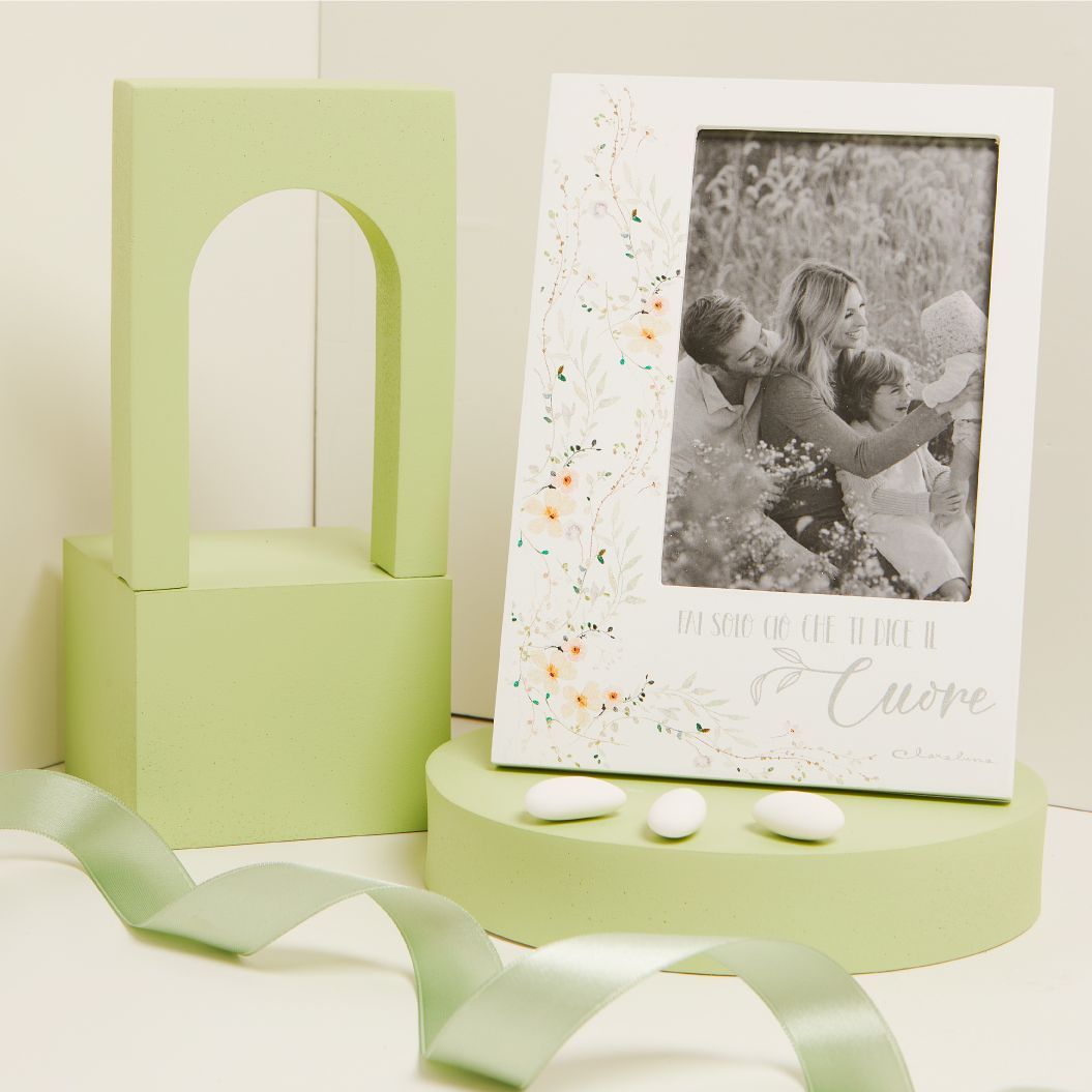 Claraluna - Portafoto decoro floreale verde 25035V
