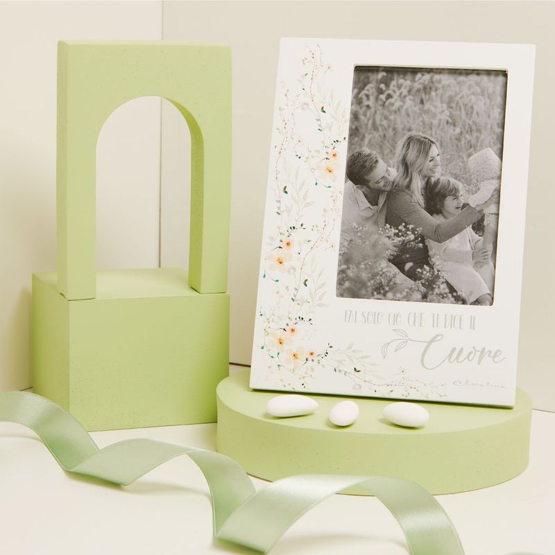Claraluna - Portafoto decoro floreale verde 25035V
