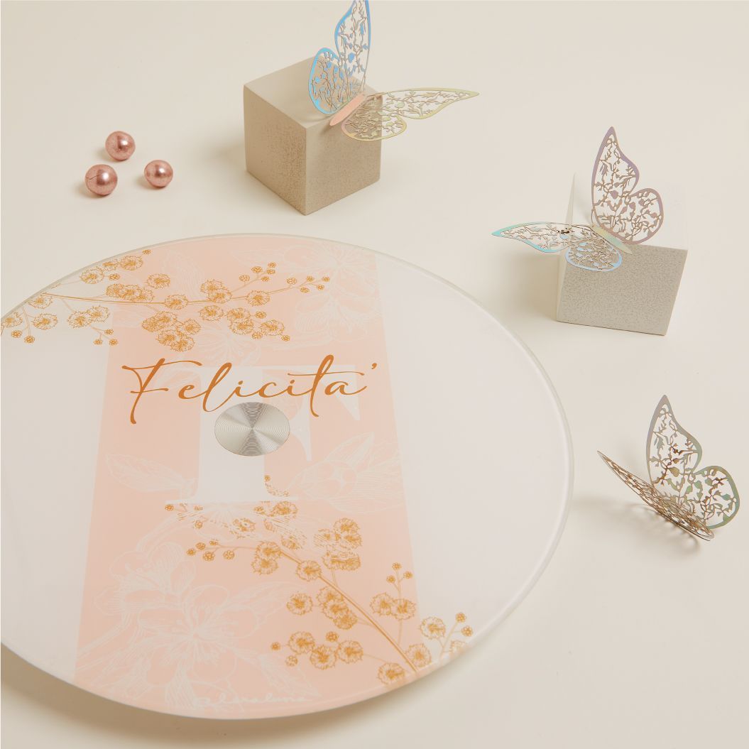 Claraluna - Vassoio girevole decorato “Felicità” 25064